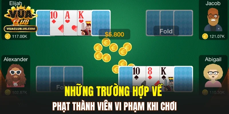 Những trường hợp về phạt thành viên vi phạm khi chơi